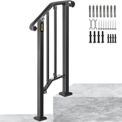 Vevor Pasamanos Negro - Para 1-2 Escalones - Interior/Exterior Vevor Pasamanos Negro - Para 1-2 Escalones - Interior/Exterior