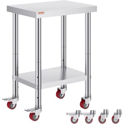VEVOR - Mesa de trabajo - Acero inoxidable - 61x45x86 cm - Cocina VEVOR - Mesa de trabajo - Acero inoxidable - 61x45x86 cm - Cocina