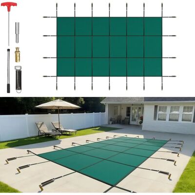Housse de piscine Vevor - 14x26 ft Vert Hiver - Maillage de Sécurité - Publicité Housse de piscine Vevor - 14x26 ft Vert Hiver - Maillage de Sécurité - Publicité