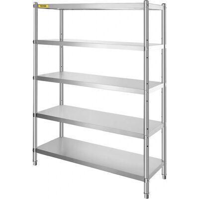 Étagère de stockage en acier inoxydable Vevor 48x18,5 pouces 5 niveaux ajustables - Publicité Étagère de stockage en acier inoxydable Vevor 48x18,5 pouces 5 niveaux ajustables - Publicité