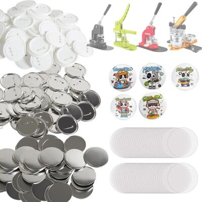 Vevor 200 piezas Máquina de hacer botones - Kit de manualidades para insignias de 75mm Vevor 200 piezas Máquina de hacer botones - Kit de manualidades para insignias de 75mm
