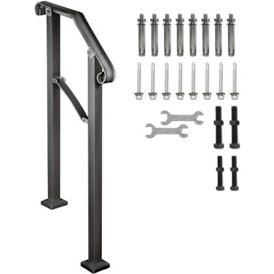Vevor - Pasamanos para escaleras exteriores, ajustable, hierro forjado, para 2-3 peldaños Vevor - Pasamanos para escaleras exteriores, ajustable, hierro forjado, para 2-3 peldaños