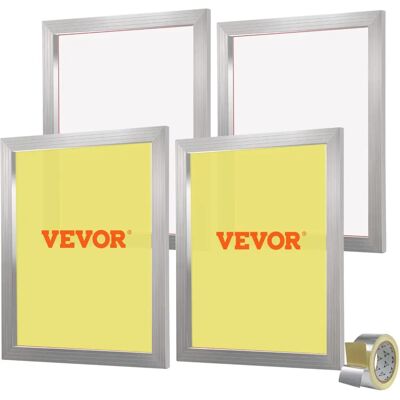 Kit de Serigrafía Vevor Plata - 4 Marcos 20x24in, Malla 355 Kit de Serigrafía Vevor Plata - 4 Marcos 20x24in, Malla 355