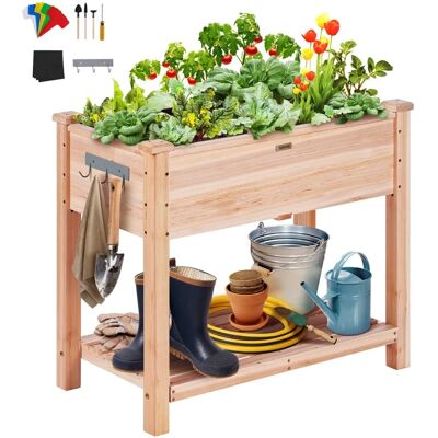 Vevor Hochbeet - 34 x 18 x 30 in, Holz Pflanzkasten für Blumen/Gemüse/Kräuter - Garten/Terrasse Vevor Hochbeet - 34 x 18 x 30 in, Holz Pflanzkasten für Blumen/Gemüse/Kräuter - Garten/Terrasse