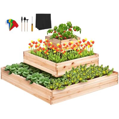 Vevor Wooden Raised Garden Bed - 113x113x51 cm, Durable Fir Wood, Easy Assembly Vevor Wooden Raised Garden Bed - 113x113x51 cm, Durable Fir Wood, Easy Assembly