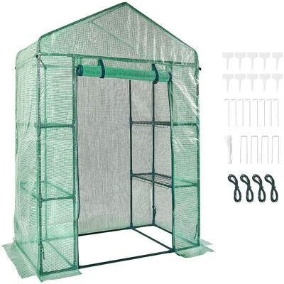 Szklarni Vevor - 4.7x2.4x6.5 ft Przenośne Walk-in z Półkami Szklarni Vevor - 4.7x2.4x6.5 ft Przenośne Walk-in z Półkami