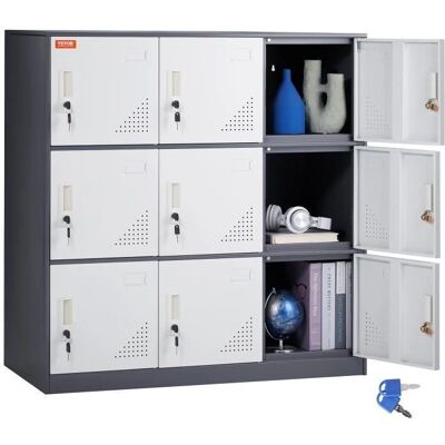 Vevor Armoire Métallique - Casier de Rangement à 9 Portes - Lockers de Bureau - Publicité Vevor Armoire Métallique - Casier de Rangement à 9 Portes - Lockers de Bureau - Publicité