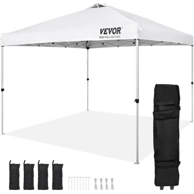 Vevor Weiß 10 x 10 Fuß Pop-up Pavillon - Outdoor Gazebo mit Seitwänden Vevor Weiß 10 x 10 Fuß Pop-up Pavillon - Outdoor Gazebo mit Seitwänden