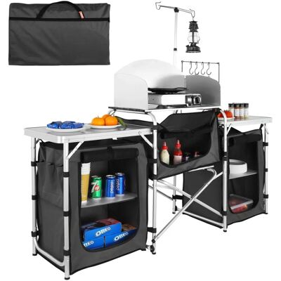 Vevor Kampeerkeukentafel - Zwart - Draagbare Buiten Kookstation Vevor Kampeerkeukentafel - Zwart - Draagbare Buiten Kookstation