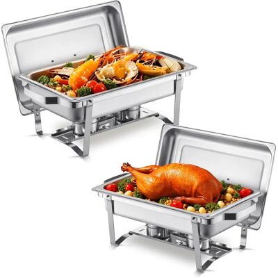 Vevor Chafing Dish Buffet Set - 8 Qt, 2-pack, rektangulär server för catering Vevor Chafing Dish Buffet Set - 8 Qt, 2-pack, rektangulär server för catering