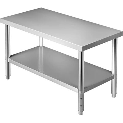Table de Travail en Acier Inoxydable VEVOR 122x76x86cm - Robuste - Publicité Table de Travail en Acier Inoxydable VEVOR 122x76x86cm - Robuste - Publicité