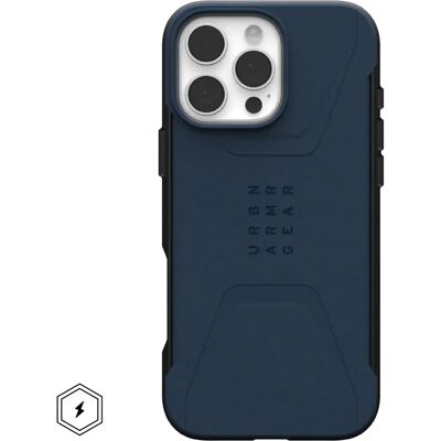 Coque Urban Armor Gear Civilian pour iPhone 16 Pro Max - Bleu - Publicité Coque Urban Armor Gear Civilian pour iPhone 16 Pro Max - Bleu - Publicité