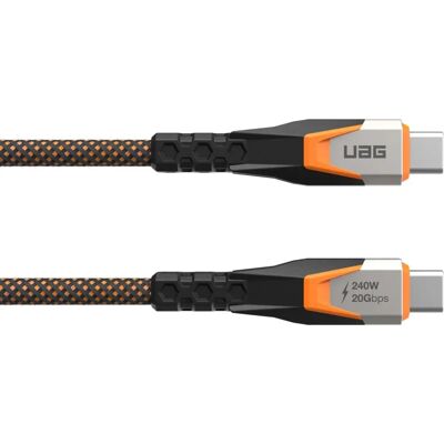 Urban Armor Gear USB C Kabel - 75cm - Schwarz, Orange - USB 3.2 Gen 2x2 Urban Armor Gear USB C Kabel - 75cm - Schwarz, Orange - USB 3.2 Gen 2x2