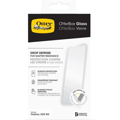 OtterBox Samsung Galaxy A25 5G Displayschutz - Transparent, 9H Härte, Einfach zu installieren OtterBox Samsung Galaxy A25 5G Displayschutz - Transparent, 9H Härte, Einfach zu installieren