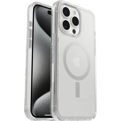 Coque transparente OtterBox Symmetry Clear MagSafe pour iPhone 15 Pro Max - Publicité Coque transparente OtterBox Symmetry Clear MagSafe pour iPhone 15 Pro Max - Publicité