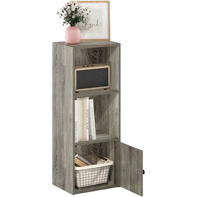 Étagère Furinno Luder 3 Niveaux avec Armoire à Porte - Étagère Étagère Furinno Luder 3 Niveaux avec Armoire à Porte - Étagère