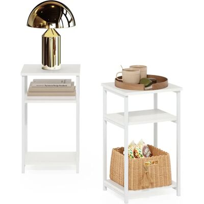 Furinno Just 3-Poziomowy Industrialny Stolik z Metalowej Ramy - Stolik Furinno Just 3-Poziomowy Industrialny Stolik z Metalowej Ramy - Stolik