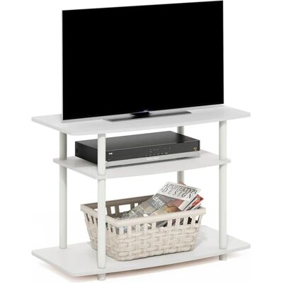 Furinno Turn-N-Tube Blanc/blanc Support TV à 3 niveaux - TV Stand Furinno Turn-N-Tube Blanc/blanc Support TV à 3 niveaux - TV Stand