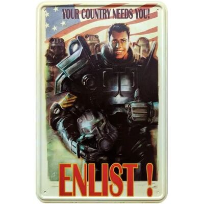 DEVplus Fallout Metallschild Enlist - Metalltafel - GE1142566 DEVplus Fallout Metallschild Enlist - Metalltafel - GE1142566