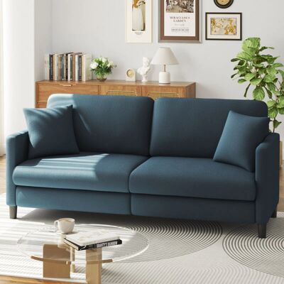DripeX - 3-Seater Velvet Teddy - Bleu-Gris - Canapé - Publicité DripeX - 3-Seater Velvet Teddy - Bleu-Gris - Canapé - Publicité