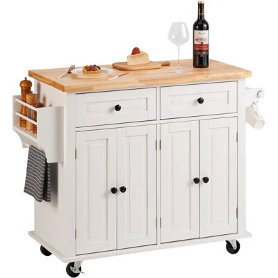 Isla de Cocina Vevor Blanca - Almacenamiento Duradero y Movilidad Isla de Cocina Vevor Blanca - Almacenamiento Duradero y Movilidad