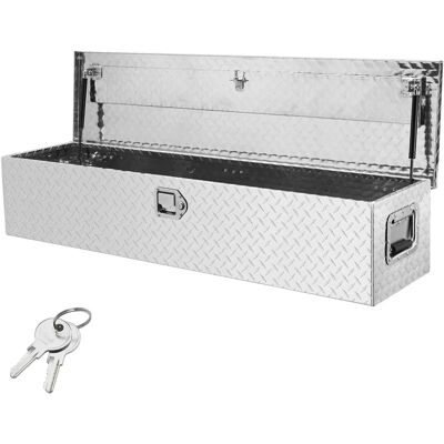 Vevor Coffre à outils en aluminium lourd pour camion - Organisateur de stockage en plaque diamantée - Publicité Vevor Coffre à outils en aluminium lourd pour camion - Organisateur de stockage en plaque diamantée - Publicité