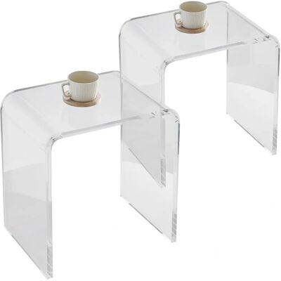 Vevor Acryl-Konsolentisch - 2 Stück C-förmige Beistelltische - Wohnzimmer Vevor Acryl-Konsolentisch - 2 Stück C-förmige Beistelltische - Wohnzimmer