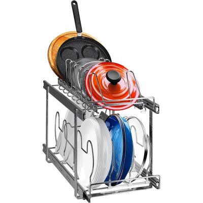 Vevor Support pour casseroles et poêles - Organisateur extensible sous armoire - Rangement de cuisine - Publicité Vevor Support pour casseroles et poêles - Organisateur extensible sous armoire - Rangement de cuisine - Publicité