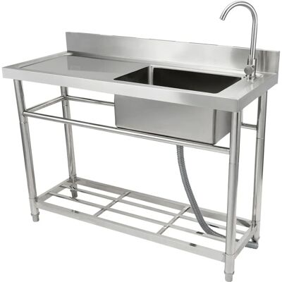 Évier utilitaire en acier inoxydable Vevor - Ensemble de cuisine commerciale à un seul bol - Publicité Évier utilitaire en acier inoxydable Vevor - Ensemble de cuisine commerciale à un seul bol - Publicité