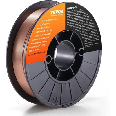 Vevor Fil de soudage MIG solide - ER70S-6 - 0,03 pouce - 11LBS - Soudage au gaz toutes positions - Publicité Vevor Fil de soudage MIG solide - ER70S-6 - 0,03 pouce - 11LBS - Soudage au gaz toutes positions - Publicité