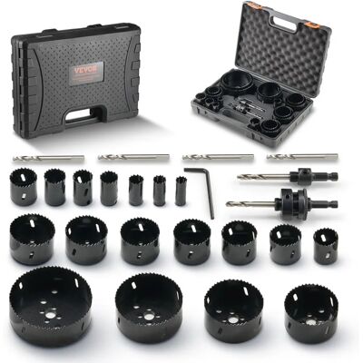 Juego de sierras copo VEVOR - 18 diámetros, Bimetal, Universal, para madera Juego de sierras copo VEVOR - 18 diámetros, Bimetal, Universal, para madera