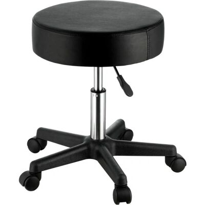 Vevor Black Rolling Stool - Adjustable Height, 400 lbs Capacity Vevor Black Rolling Stool - Adjustable Height, 400 lbs Capacity