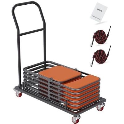 Chariot de stockage pour chaises pliantes VEVOR - Fer robuste - Publicité Chariot de stockage pour chaises pliantes VEVOR - Fer robuste - Publicité