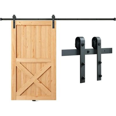 Vevor Kit de hardware para puerta de granero - Soporta 330 lbs, 244cm de riel Vevor Kit de hardware para puerta de granero - Soporta 330 lbs, 244cm de riel