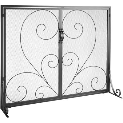 Vevor Fireplace Screen - Vintage Black 2-Panel Iron Mesh Spark Guard Vevor Fireplace Screen - Vintage Black 2-Panel Iron Mesh Spark Guard