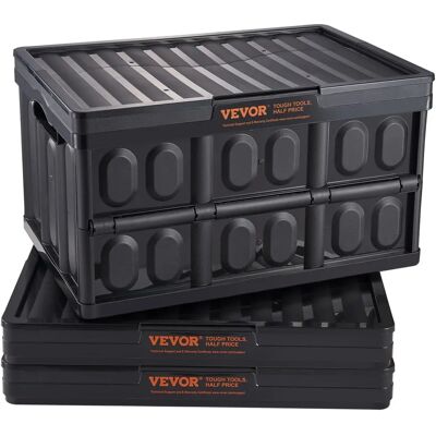 VEVOR Faltbare Aufbewahrungsbehälter mit Deckel - 45L Stapelbare Container - Aufbewahrungsart VEVOR Faltbare Aufbewahrungsbehälter mit Deckel - 45L Stapelbare Container - Aufbewahrungsart