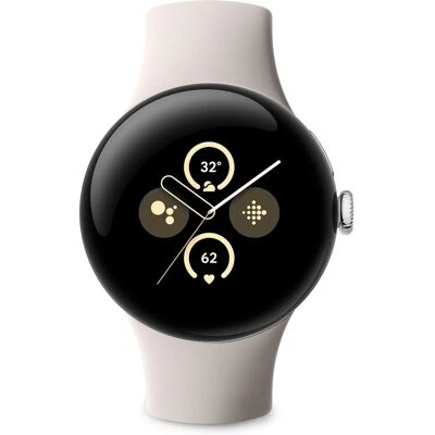 Google Pixel Watch 2 - Tętno, AMOLED, GPS, Android, Srebro, Pasek sportowy biały Google Pixel Watch 2 - Tętno, AMOLED, GPS, Android, Srebro, Pasek sportowy biały