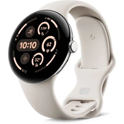 Google Pixel Watch 3 - 45 mm 4G Caja de plata pulida Banda activa de porcelana Google Pixel Watch 3 - 45 mm 4G Caja de plata pulida Banda activa de porcelana