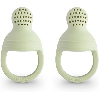 Mushie Tétine d'alimentation pour bébé - Lot de 2, Vert Sauge, Rose - Baby Food Feeder - Publicité Mushie Tétine d'alimentation pour bébé - Lot de 2, Vert Sauge, Rose - Baby Food Feeder - Publicité