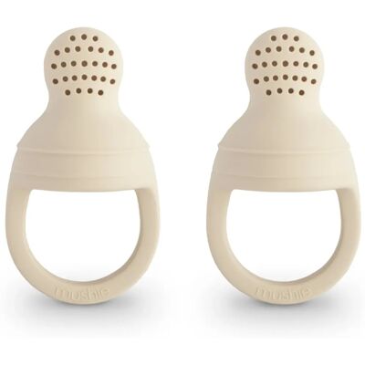 Mushie Tétine Alimentaire - Sable - Silicone Souple pour Fruits & Légumes - Publicité Mushie Tétine Alimentaire - Sable - Silicone Souple pour Fruits & Légumes - Publicité