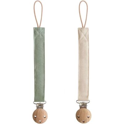 Mushie Clips de sucette en lin Olive/Sand - 2 - Clips de sucette - Publicité Mushie Clips de sucette en lin Olive/Sand - 2 - Clips de sucette - Publicité