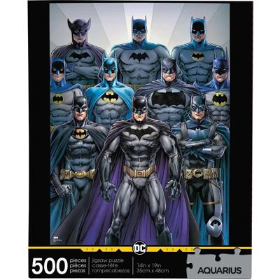 Puzzle Batman Batsuits de 500 pièces - Aquarius - Publicité Puzzle Batman Batsuits de 500 pièces - Aquarius - Publicité