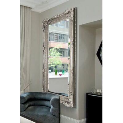 HJ Home Carved Louis Leaner Mirror - Silver HJ Home Carved Louis Leaner Mirror - Silver