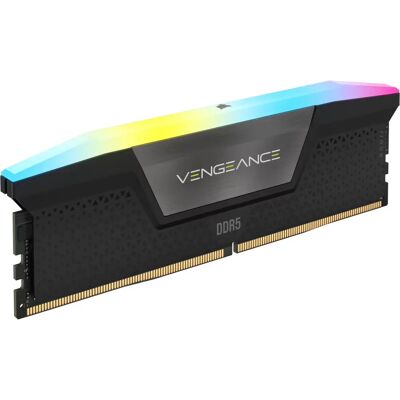Módulo de memória Corsair Vengeance RGB 32GB DDR5 5200 MHz Cinza - Módulo de memória Módulo de memória Corsair Vengeance RGB 32GB DDR5 5200 MHz Cinza - Módulo de memória