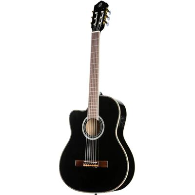 Ortega RCE145-LBK Chitarra classica mancina nera Ortega RCE145-LBK Chitarra classica mancina nera