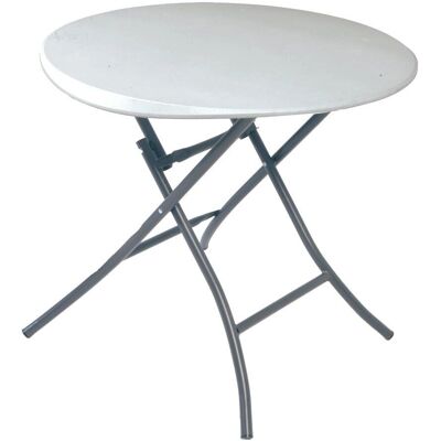 Mesa Redonda Plegable Blanca de Acero y Plástico Lifetime - 83 x 73,5 cm Mesa Redonda Plegable Blanca de Acero y Plástico Lifetime - 83 x 73,5 cm