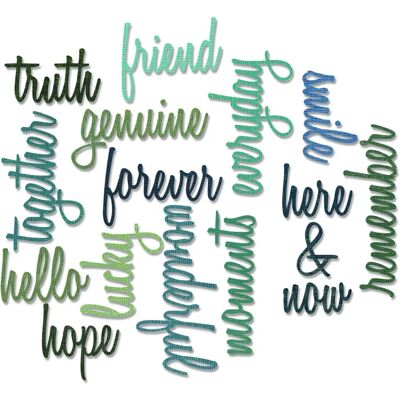 Sizzix Multi-color Thinlits Die-Cuts Set 660225 Friendship Words - Die-cutting dies Sizzix Multi-color Thinlits Die-Cuts Set 660225 Friendship Words - Die-cutting dies