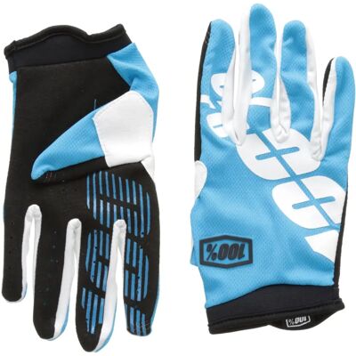 Gants de Motocross 100% iTrack - Blanc Bleu - S - Publicité Gants de Motocross 100% iTrack - Blanc Bleu - S - Publicité