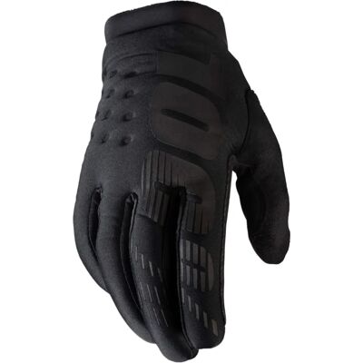 100% Brisker Youth Gloves - Black-Grey - M 100% Brisker Youth Gloves - Black-Grey - M