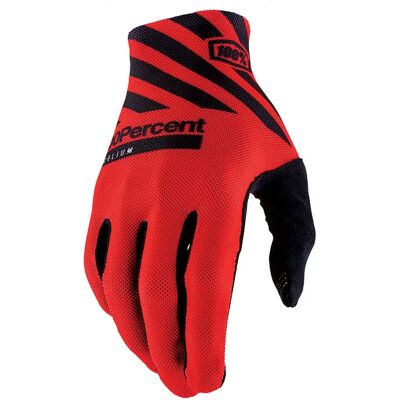 Gants de Vélo 100% Celium - Rouge, Noir - Respirants - Publicité Gants de Vélo 100% Celium - Rouge, Noir - Respirants - Publicité